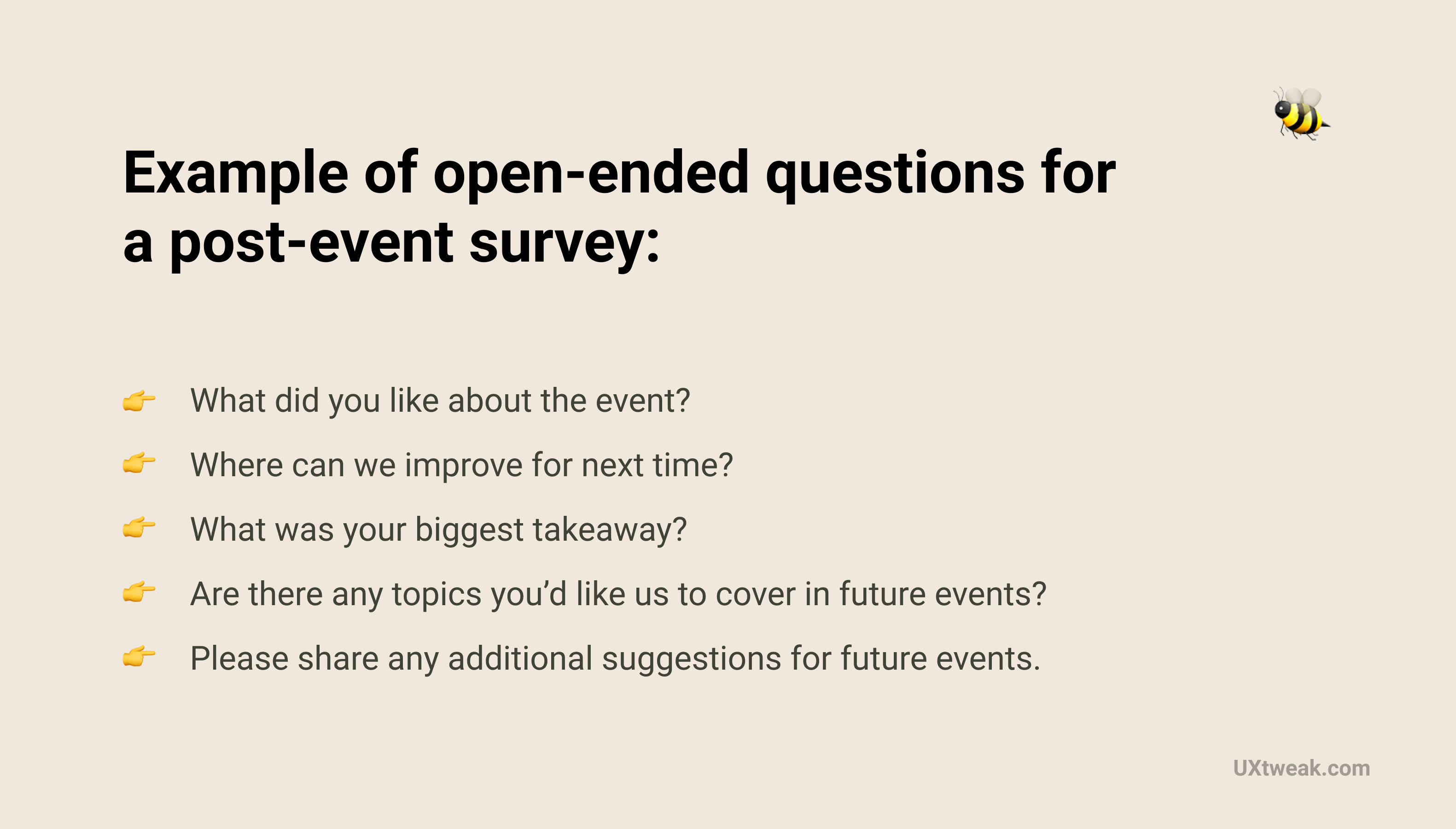 open-ended post-event survey questions