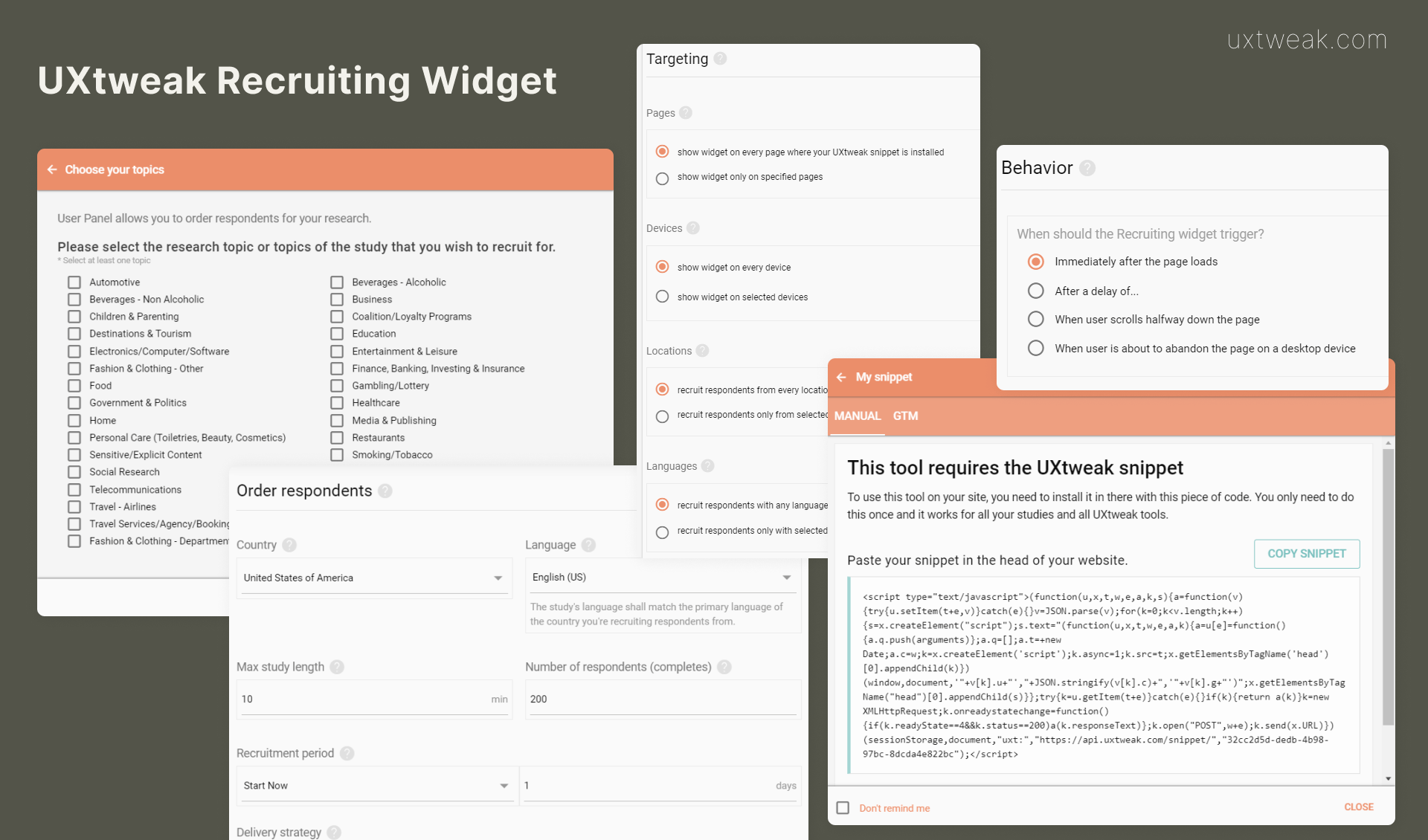 UXtweak recruiting widget