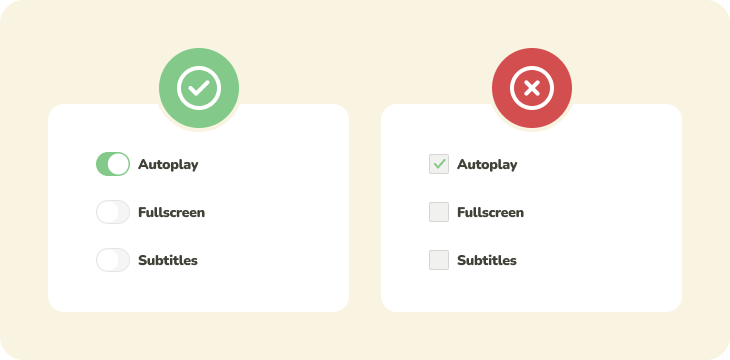 Checkbox and Toggle Switch