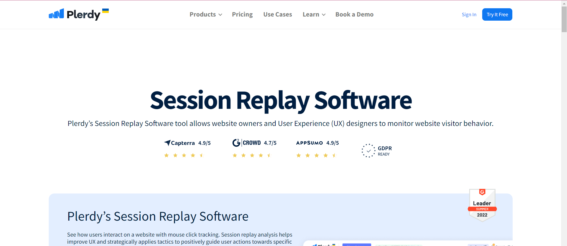 session replay software: plerdy