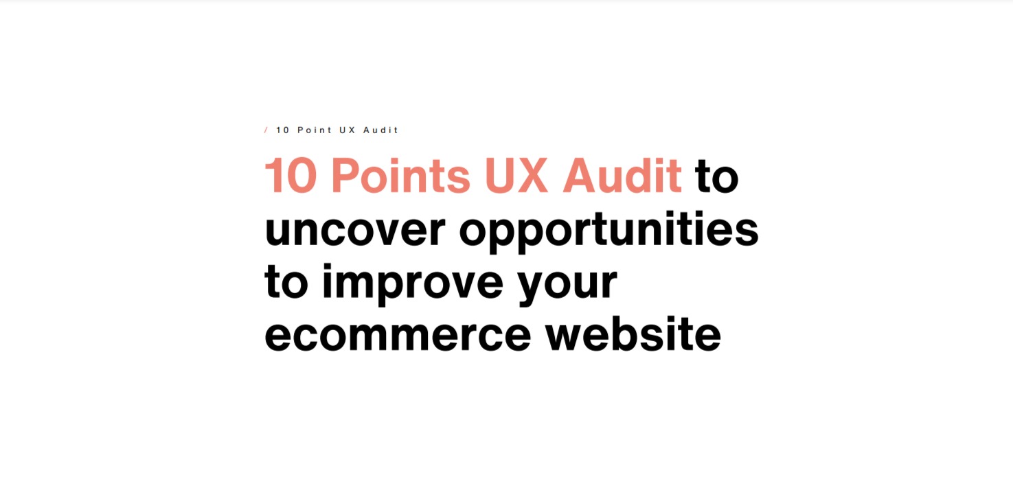 ux audit ecommerce website