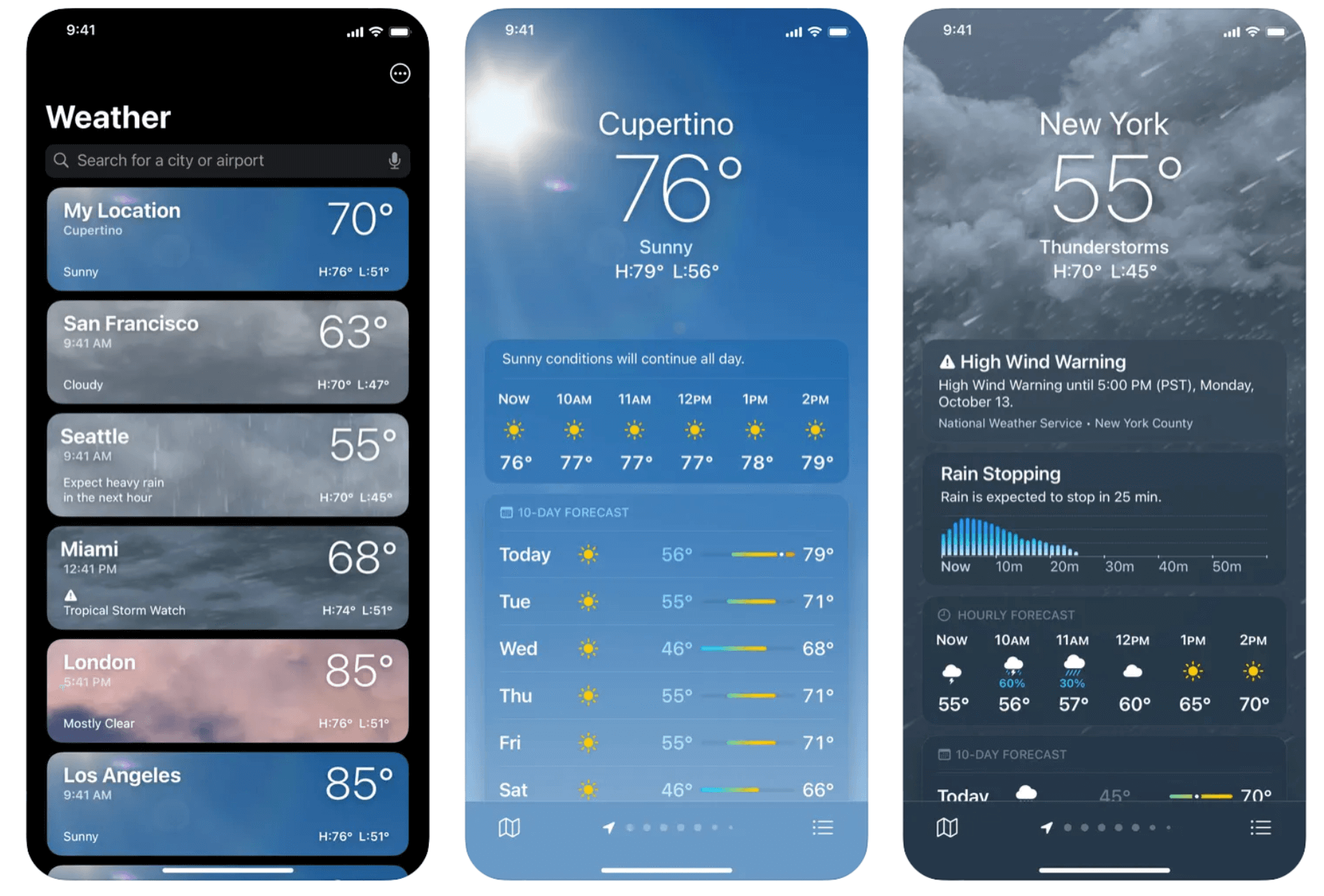 usability heuristics, apple weather app
