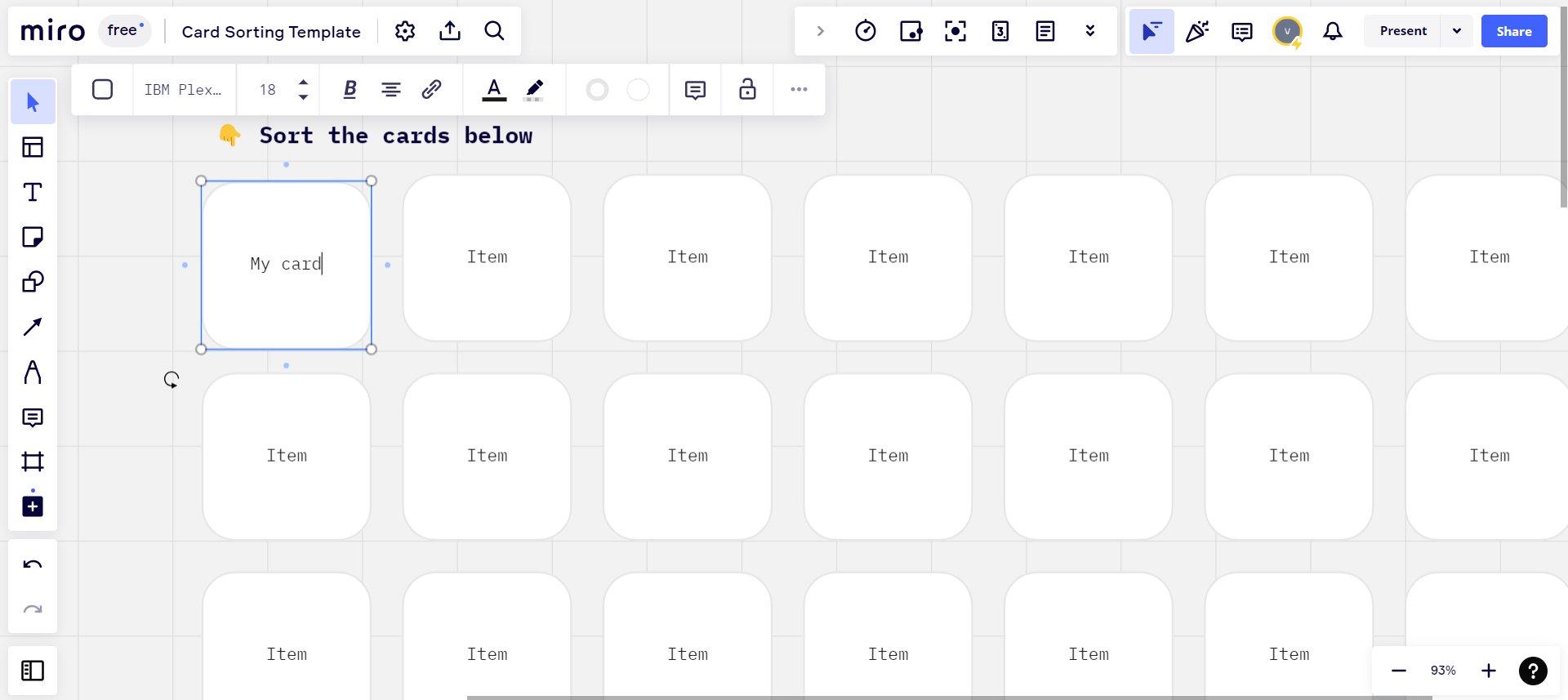miro card sorting categories 
