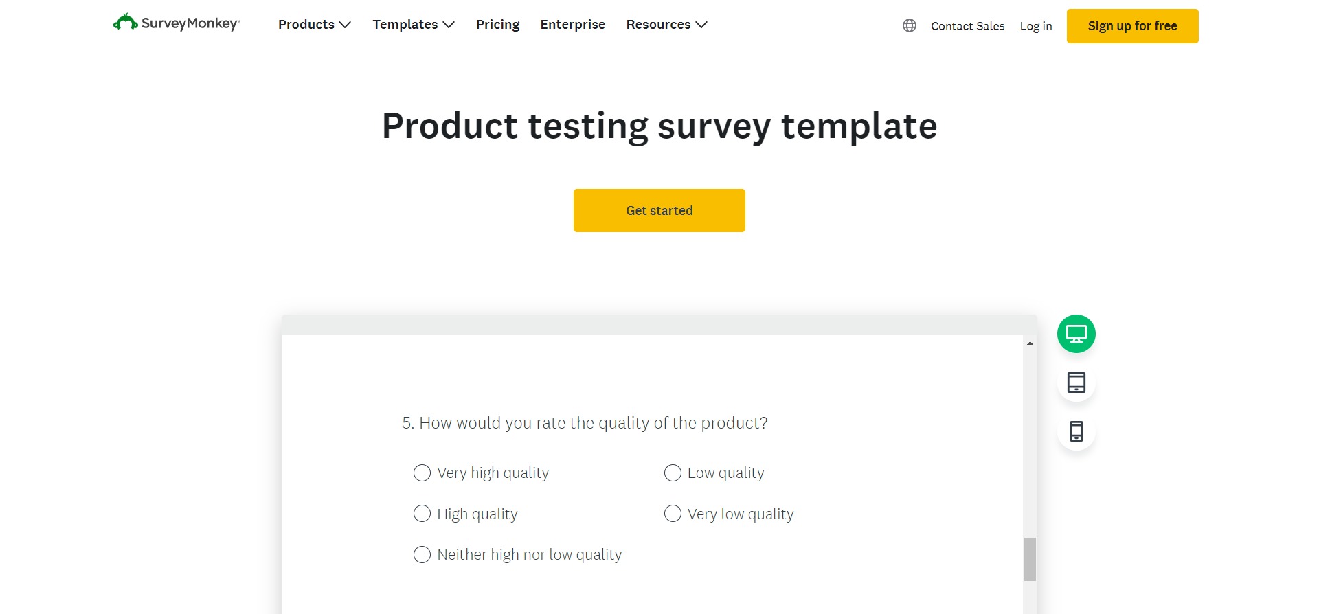 product feedback survey template