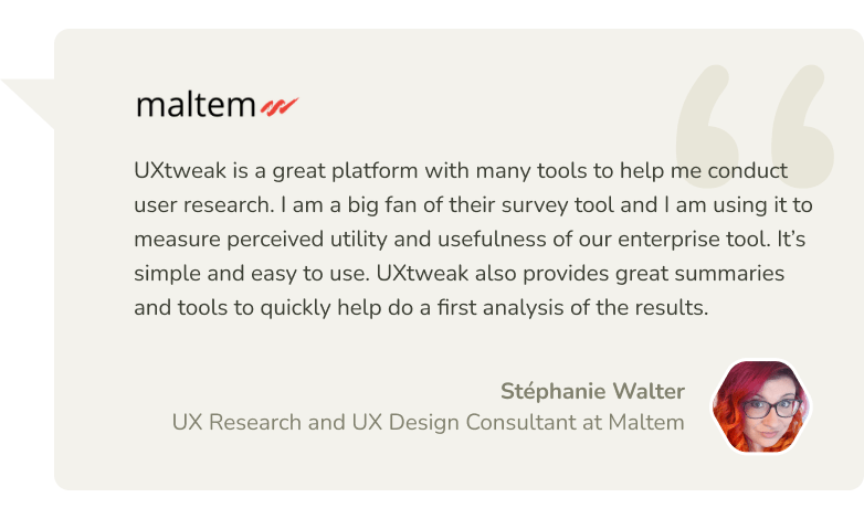 testimonial uxtweak vs maze