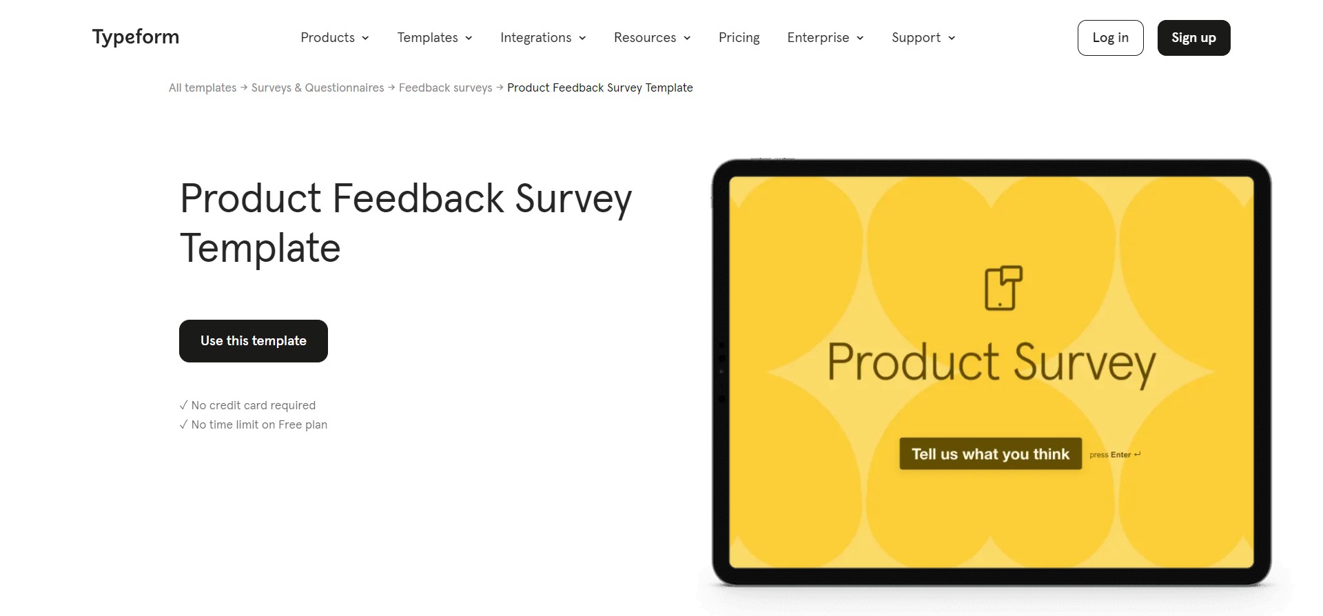product feedback survey template