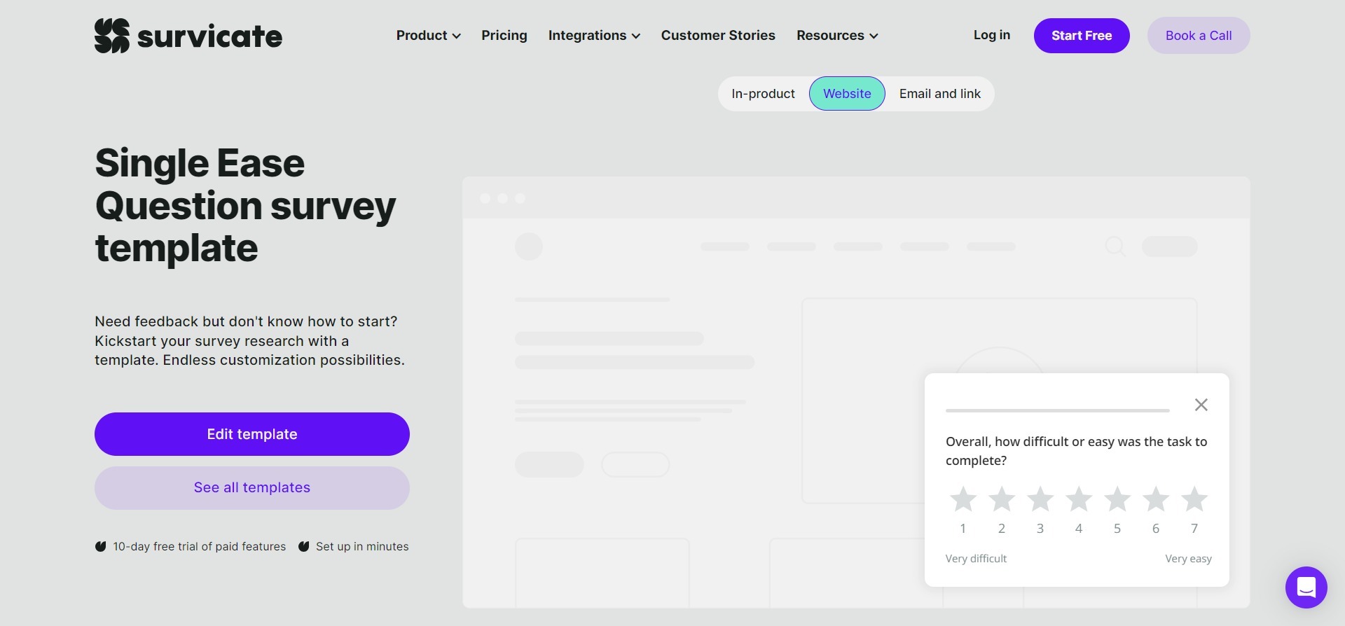 single ease question template