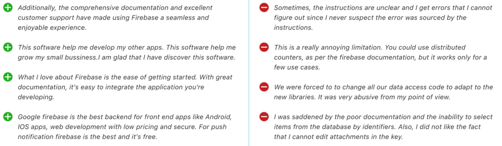 firebase reviews