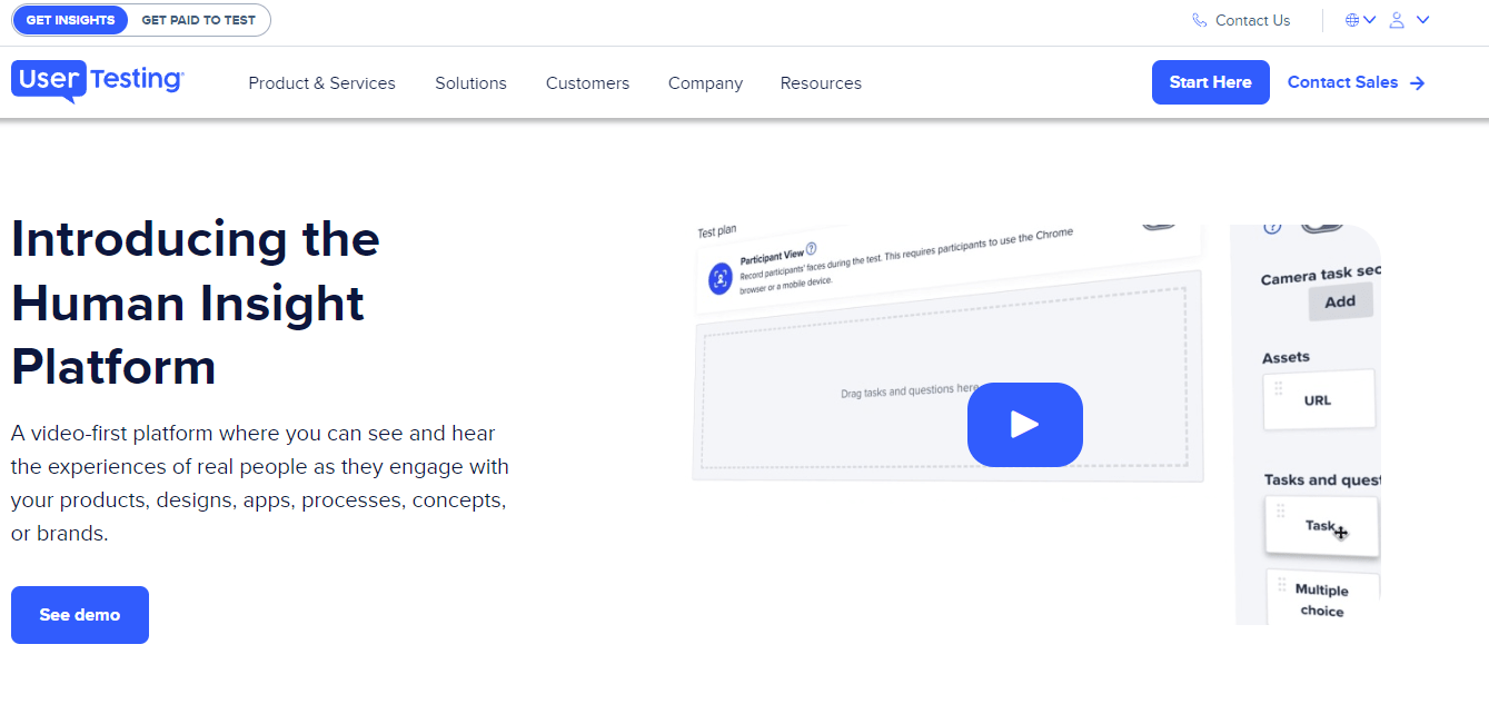 Consumer video feedback software