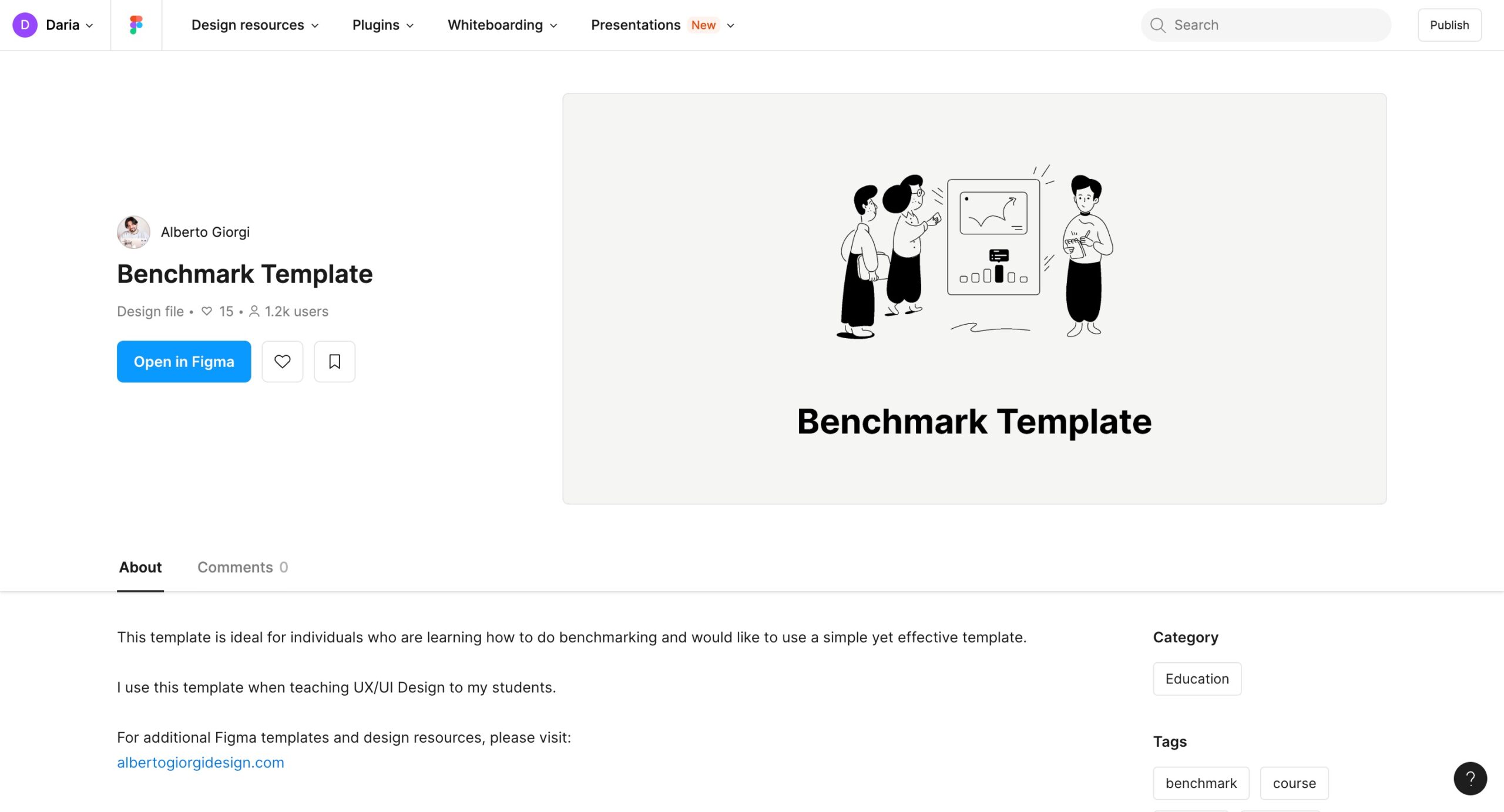 plantilla de evaluación comparativa de ux