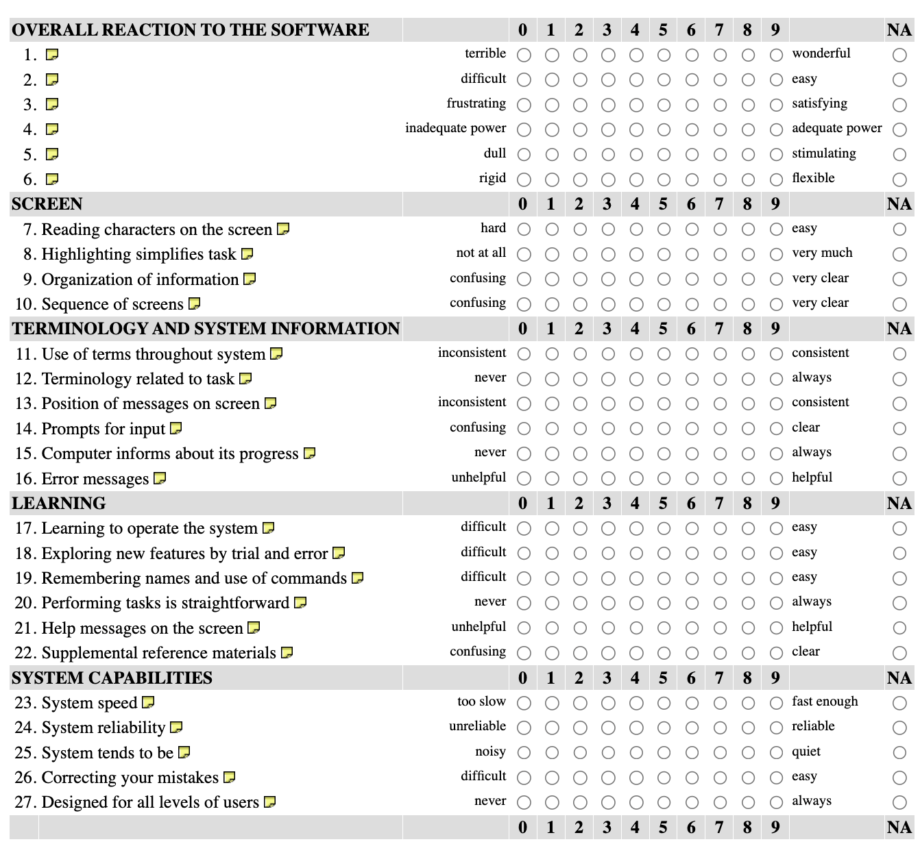 questionnaire for user interaction satisfaction QUIS